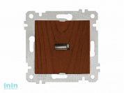 Розетка 1-ая USB (скрытая, без рамки) орех, RITA, MUTLUSAN (USB charge, 5V-2.1A)
