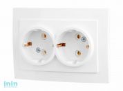 Розетка 2-ая (скрытая, с/з) белая, Стандарт, Юпитер (RS 16-238 Б) (ЮПИТЕР)