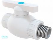 Кран шаровый ПП 20х1/2" наружн. резьба белый РосТурПласт 