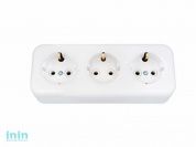 Розетка 3-ая (открытая, с/з) белая, Bylectrica (Розетка штепсельная трехместная для открытой установки Гарантийный срок:24 месяца)