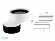 Соединитель  для унитаза эксцентриковый 60 мм, NOVA