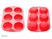 Форма для выпечки, силиконовая, прямоугольная на 6 кексов, 27.5 х 18 х 3 см, красная, PERFECTO LINEA