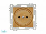 Розетка 1-ая (скрытая, без рамки, б/з) дуб, RITA, MUTLUSAN (16 A, 250 V, IP 20)