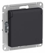 Розетка с/з со шторками с крышкой Schneider Electric Atlas Design ATN001046