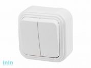 Выключатель 2 клав. (открытый, до 6А) белый, Стандарт, Юпитер (VA56-232-Б) (ЮПИТЕР)