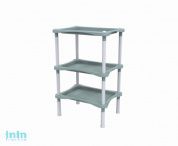 Этажерка с полками "Krita" 3-х секционная, серая мистерия, BEROSSI (Изделие из пластмассы. Размер 401 х 278 х 680  мм)