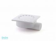 Сливной трап горизонтальный D 50 решетка пласт. 150х150 мм, белый РосТурПласт (Трап пластиковый 50 гор.)