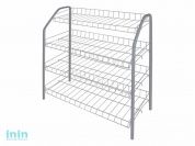 Этажерка для обуви 4-х секционная, 660х280х700 мм, серебряный, NIKA