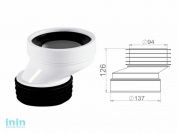 Соединитель  для унитаза эксцентриковый 40 мм, NOVA