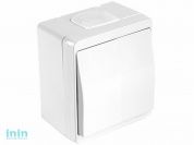 Выключатель двухполюсный (открытый) белый, NEMLIYER, MUTLUSAN (10 A, 250 V, IP 44)