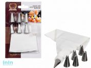 Набор для декорирования выпечки (мешок+6 стальных насадок), MARMITON