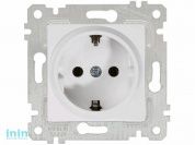 Розетка 1-ая (скрытая, без рамки, с/з) белая, RITA, MUTLUSAN (16 A, 250 V, IP 20)