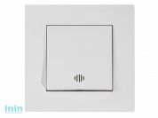 Выключатель 1-клав. (c подсветкой, скрытый, пруж. зажим) белый, RITA, MUTLUSAN (10 A, 250 V, IP 20)