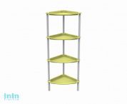 Этажерка угловая с полками "Krita" 4-х секционная, лето, BEROSSI (Изделие из пластмассы. Размер 396 х 275 х 945  мм)