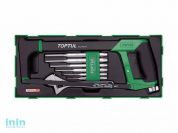 Набор-сет ножовка, разводной ключ 8", выколотки 8предм. TOPTUL (GTB0808)
