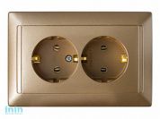 Розетка 2-ая (скрытая, с/з) бронза, Стиль, Bylectrica (штепсельная двухместная с заземляющим контактом скрытой установки Гарантийный срок:24 месяца)
