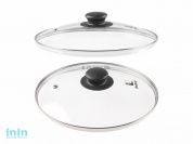 Крышка стеклянная, 240 мм, с металлическим ободом, круглая, PERFECTO LINEA (Стеклянная крышка на сковороду диаметром 24 см с паровыпуском изготовлена