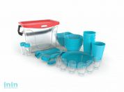 Набор для пикника Party, бирюза, BEROSSI (Изделие из пластмассы. Размер 287 х 200 х 200 мм)