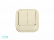 Выключатель 2 клав. (открытый, до 6А) бежевый, Вариант, BYLECTRICA (Выключатель двухклавишный для открытой установки Гарантийный срок:24 месяца)