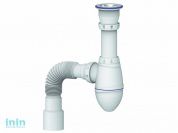 Сифон для умывальника с прикручивающимся выпуском, с гибкой трубой 40х40/50, Unicorn
