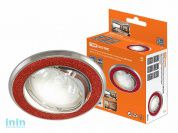 Светильник встраиваемый поворотный СВ 02-06 MR16 50Вт G5.3 красный блеск/хром TDM