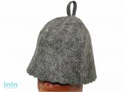 Шапка для бани "СЕРАЯ" ТМ "Бацькина баня" из войлока (БАЦЬКИНА БАНЯ)