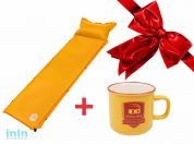 Коврик туристический самонадувающийся PROFI, ARIZONE + Кружка керам., 450 мл, Дрифт,желт.(30-145126) (Промо (коврик+ кружка в ПОДАРОК))