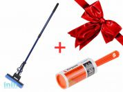 Швабра отжимная, синяя + Ролик для чистки одежды, Быстро-Чисто, PERFECTO LINEA (45-006806) (Промо)