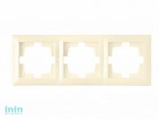 Рамка 3-местная бежевая, Стиль, BYLECTRICA (трехместная Гарантийный срок:24 месяца)