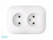 Розетка 2-ая (скрытая, б/з) белая, Гармония, BYLECTRICA (штепсельная двухместная скрытой установки Гарантийный срок:24 месяца)