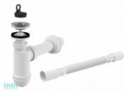 Сифон для умывальника O40 с нержавеющей peшeткой O63, Alcaplast (Cифон Alcaplast (A41+A71))