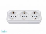 Розетка 3-ая (открытая, с/з) бежевая, Вариант, Bylectrica (штепсельная трехместная для открытой установки с заземляющим контактом Гарантийный срок:24