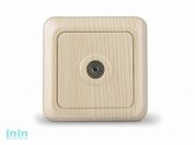 Розетка 1-ая телевизионная (открытая) сосна, Олимп, UNIVersal