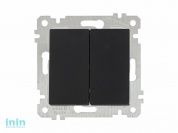 Выключатель 2-клав. (скрытый, без рамки, винт. зажим) черный, RITA, MUTLUSAN (10 A, 250 V, IP 20)