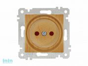 Розетка 1-ая (скрытая, без рамки, б/з, шторки) дуб, RITA, MUTLUSAN (16 A, 250 V, IP 20)