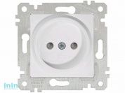 Розетка 1-ая (скрытая, без рамки, б/з, шторки) белая, RITA, MUTLUSAN (16 A, 250 V, IP 20)