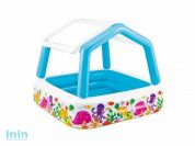 Надувной детский бассейн с навесом Sun Shade, 157х157х122 см, INTEX (от 2 лет)