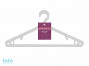 Комплект вешалок плательных №2, 3 шт., пластмассовые, белые, 410 х 8 х 190, ЛИТОПЛАСТ