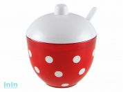 Сахарница Marusya, красный полупрозрачный, BEROSSI (Изделие из пластмассы. Размер 118 х 97 х 112 мм)