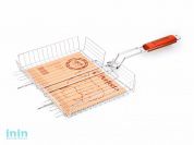 Решетка-гриль, 320x250 мм,  нержавеющая сталь, деревянная ручка, PERFECTO LINEA (Супер цена!)