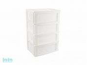 Комод Bongo 4-х секционный, снежно-белый, BEROSSI (Изделие из пластмассы. Размер 540 х 382 х 820 мм)