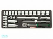 Набор-сет головок 3/8" 25предм. 6гр. 136х364мм TOPTUL (GCAT2502)