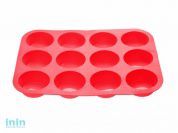 Форма для выпечки, силиконовая, прямоугольная на 12 кексов, 33 х 25 х 3 см, красная, PERFECTO LINEA