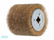 Щетка стальная с латунным покрытием 100х120 мм 0,3 мм WORTEX (диаметр 120 мм, ширина 100 мм, посадочный диаметр 19 мм, проволока 0,3 мм)