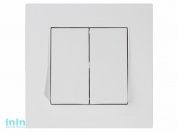Выключатель 2-клав. (скрытый, пруж. зажим) белый, RITA, MUTLUSAN (10 A, 250 V, IP 20)