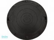 Люк садовый А15 (15кН) черный (Установить конусный переходник на верхнее железобетонное кольцо и накрыть его люком.) (САНДКОР)