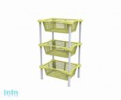 Этажерка с корзинками "Krita" 3-х секционная, лето, BEROSSI (Изделие из пластмассы. Размер 441 х 301 х 680  мм)