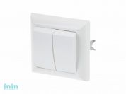 Выключатель 2 клав. (скрытый, до 6А) белый, Эконом, Юпитер (C5 6-105) (ЮПИТЕР)