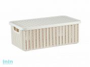 Ящик для хранения с крышкой ВЯЗАНИЕ 125x195x350мм (белый) (IDEA)