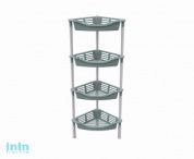 Этажерка угловая с корзинками "Krita" 4-х секционная, серая мистерия, BEROSSI (Изделие из пластмассы. Размер 396 х 275 х 945  мм)